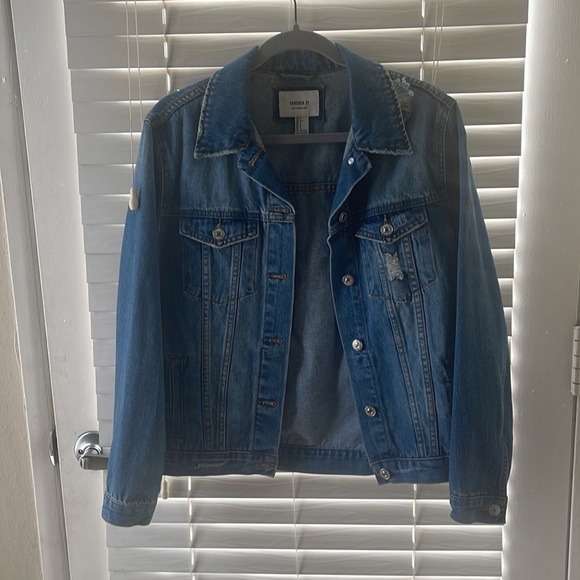 Forever 21 Rock and Roll Jean Jacket women Small - Picture 2 of 4